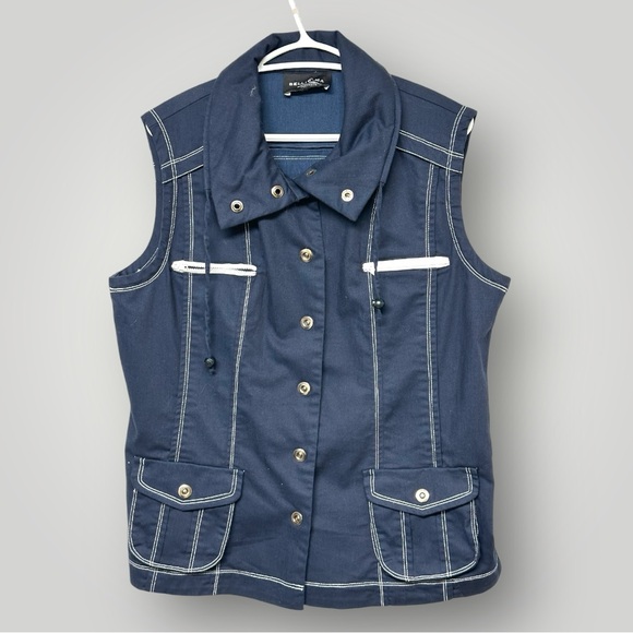 224 - Bellissima Navy Vest with White Stitching - Picture 4 of 12